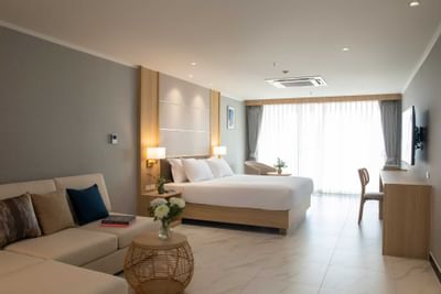 Grand Deluxe Beachfront Room Interior at Eastin Resort Rayong