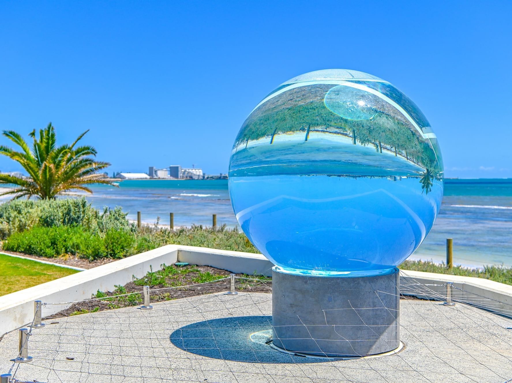 Glass globe in Beresford Foreshore near Nesuto Hotels