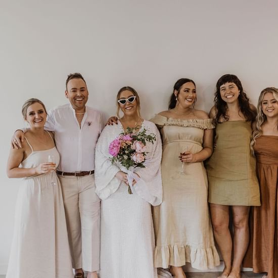 Bride with friends at Pullman Palm Cove Sea Temple Resort & Spa