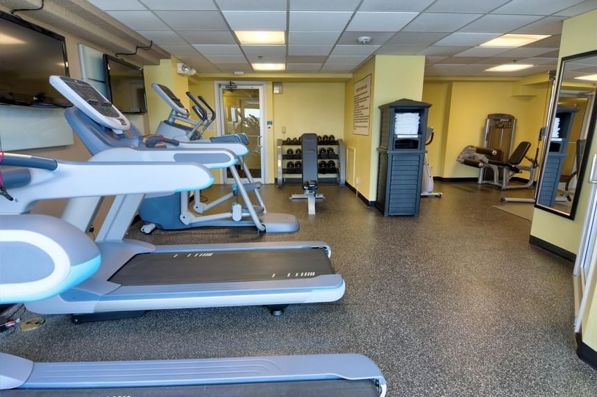 Well-equipped Fitness Center with treadmills at The Barrymore Hotel