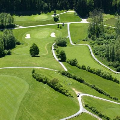 Aerial view of a Golf course at Falkensteiner Hotels