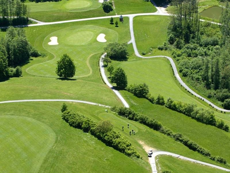 Aerial view of a Golf course at Falkensteiner Hotels