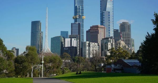 Melbourne CBD skyline and parklands