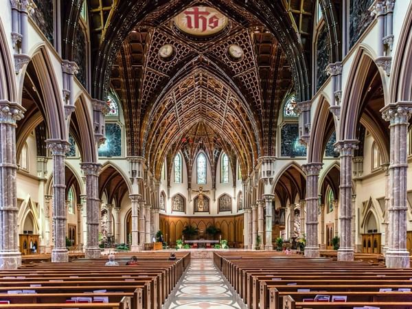 Interior of a Holy Name Cathedral near The Godfrey Chicago