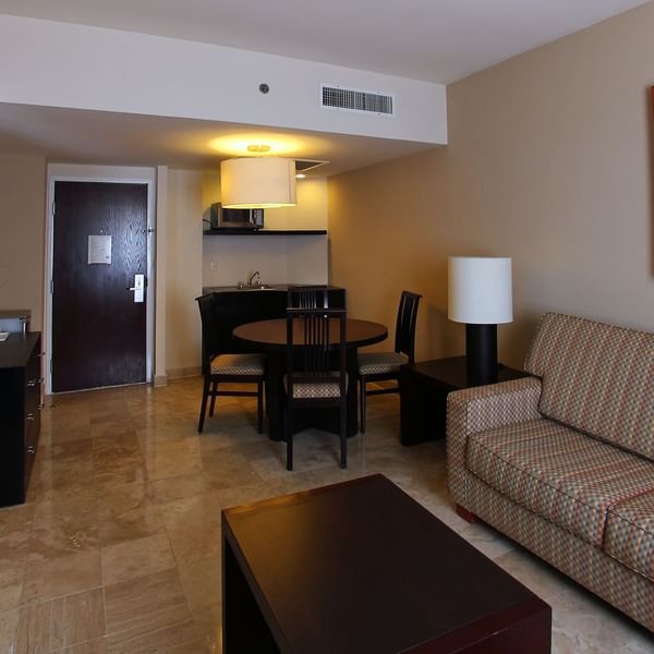 Living & dining area in Junior Suite at Fiesta Inn