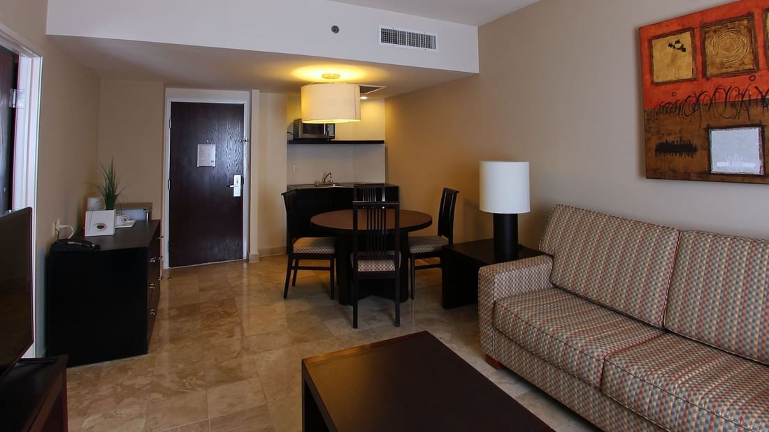 Living & dining area in Junior Suite at Fiesta Inn
