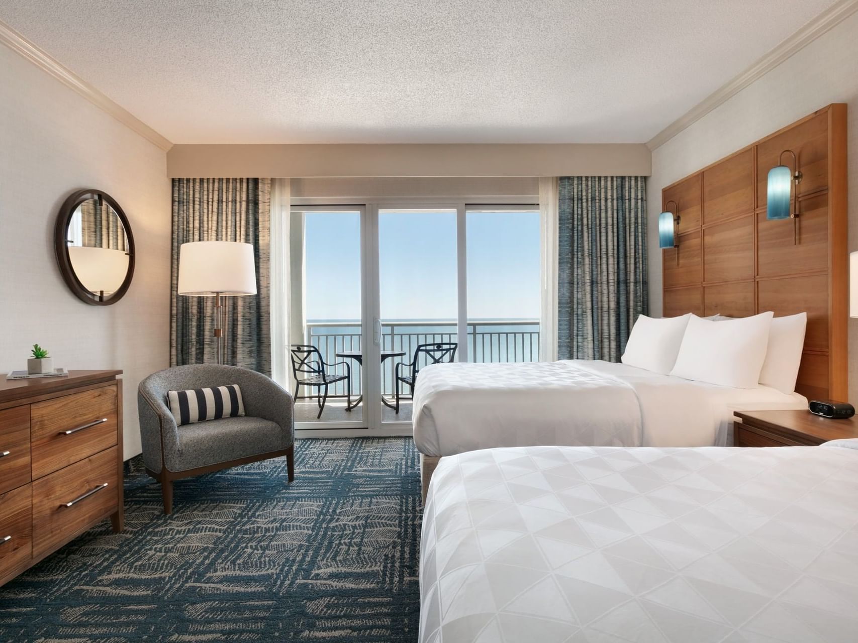 Two Queen beds in Oceanfront Suite 2 at Holiday Inn Hotel 