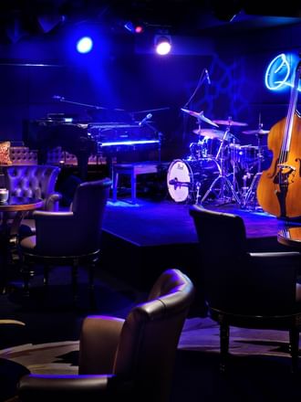 Stage with music instruments at Palazzo Versace Dubai