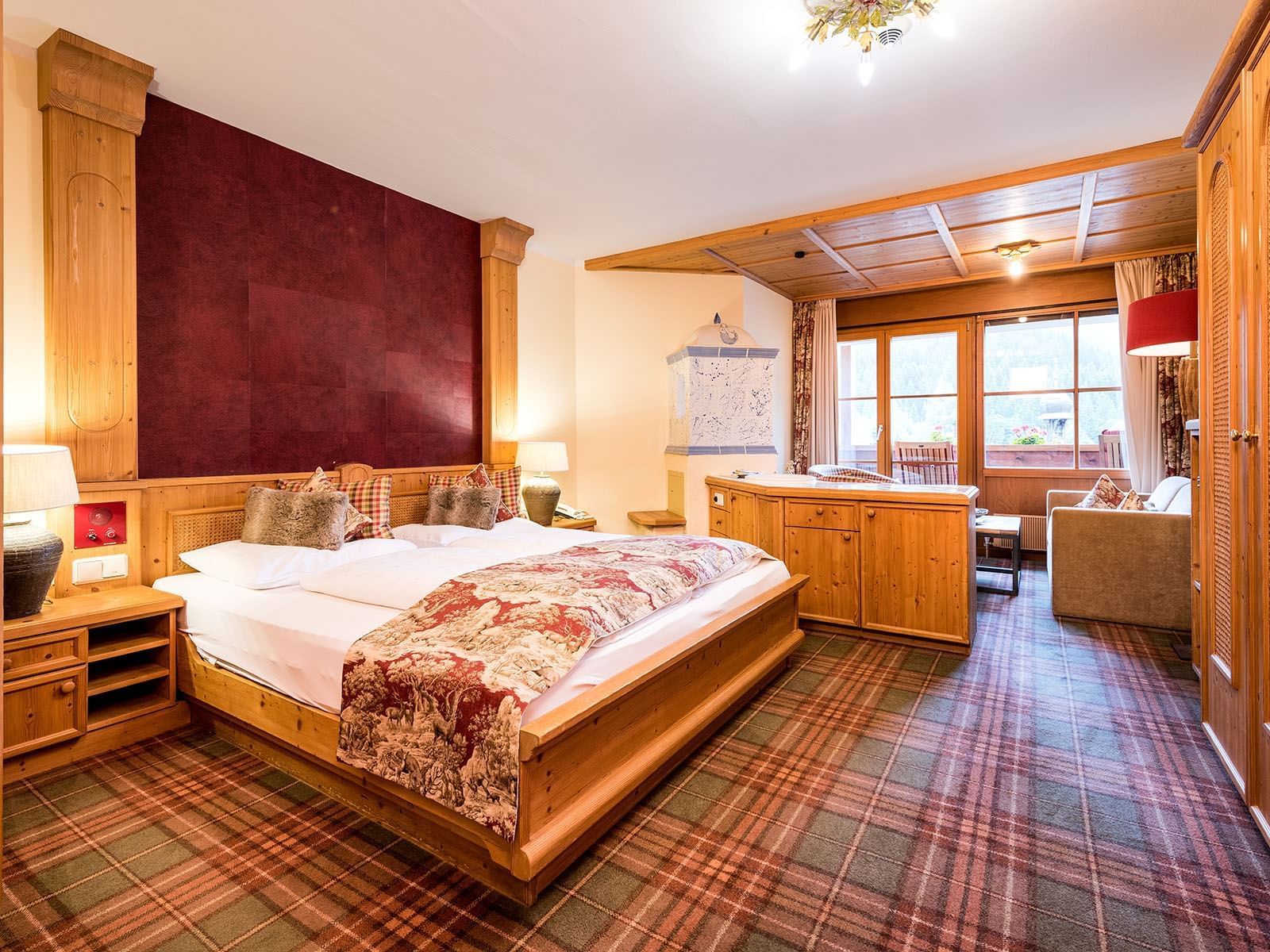 Interior of a Premium Double Room at Liebes Rot Flueh