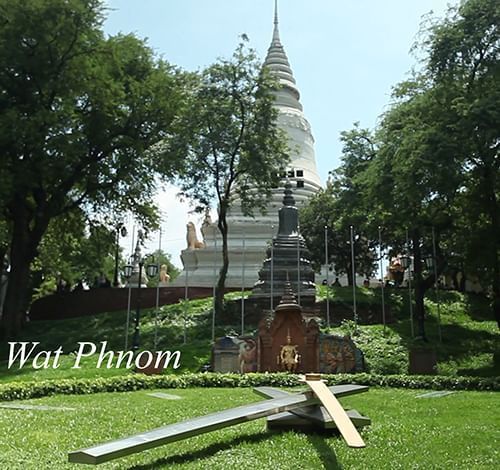 Distant view of the Wat Phnom Pagoda near Sunway Hotel Phnom Penh