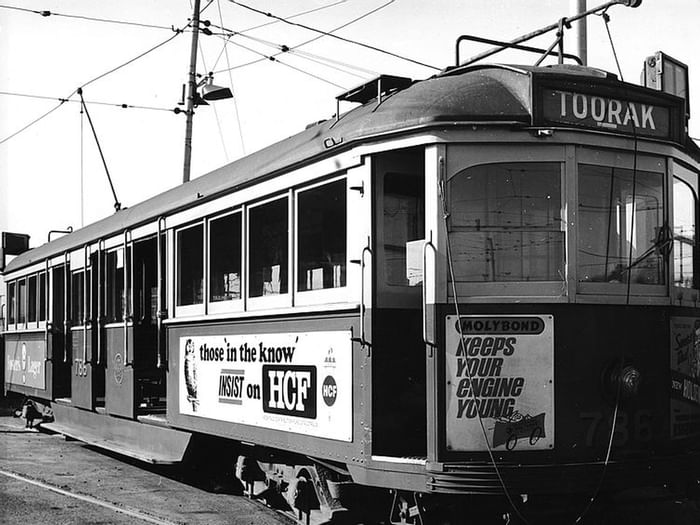 B&W image of HCF Tram in Victoria at The Como Hotel Melbourne
