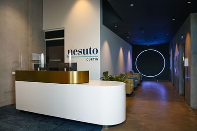 Front desk in the hotel reception at Nesuto Curtin Perth Hotel