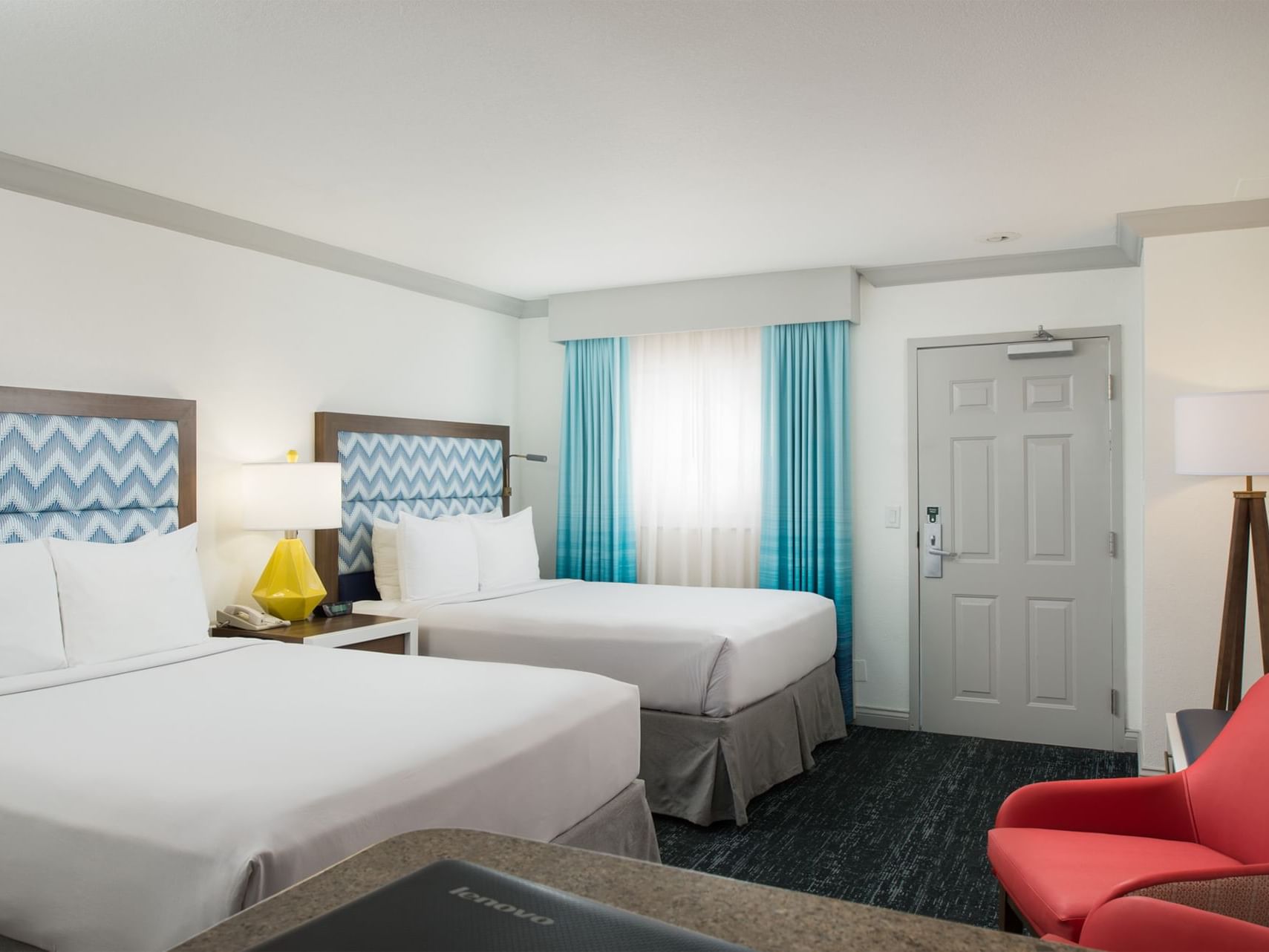 two beds in a hotel room