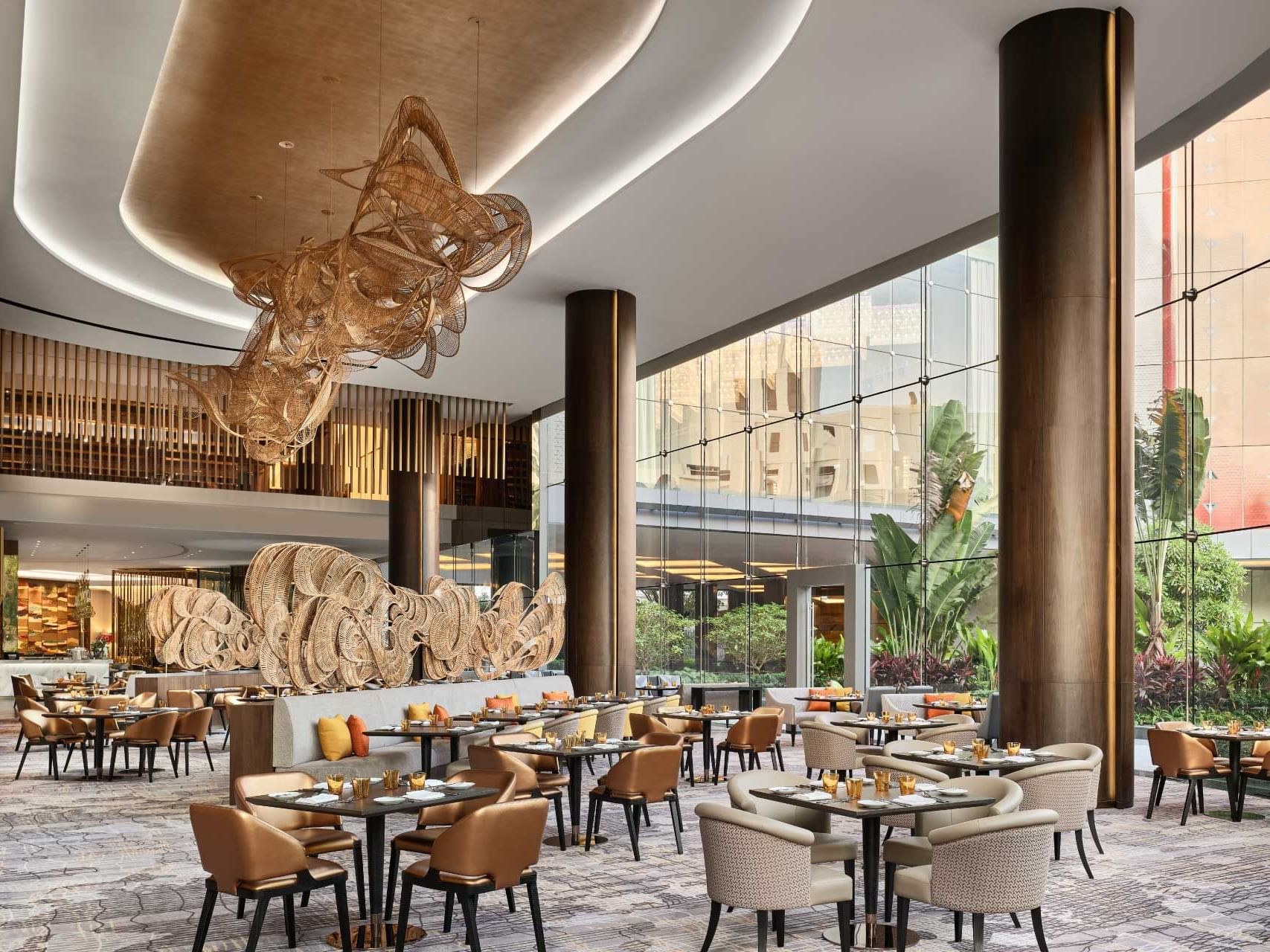 Dining table set-up in Savio Restaurant at Chatrium Grand Bangkok