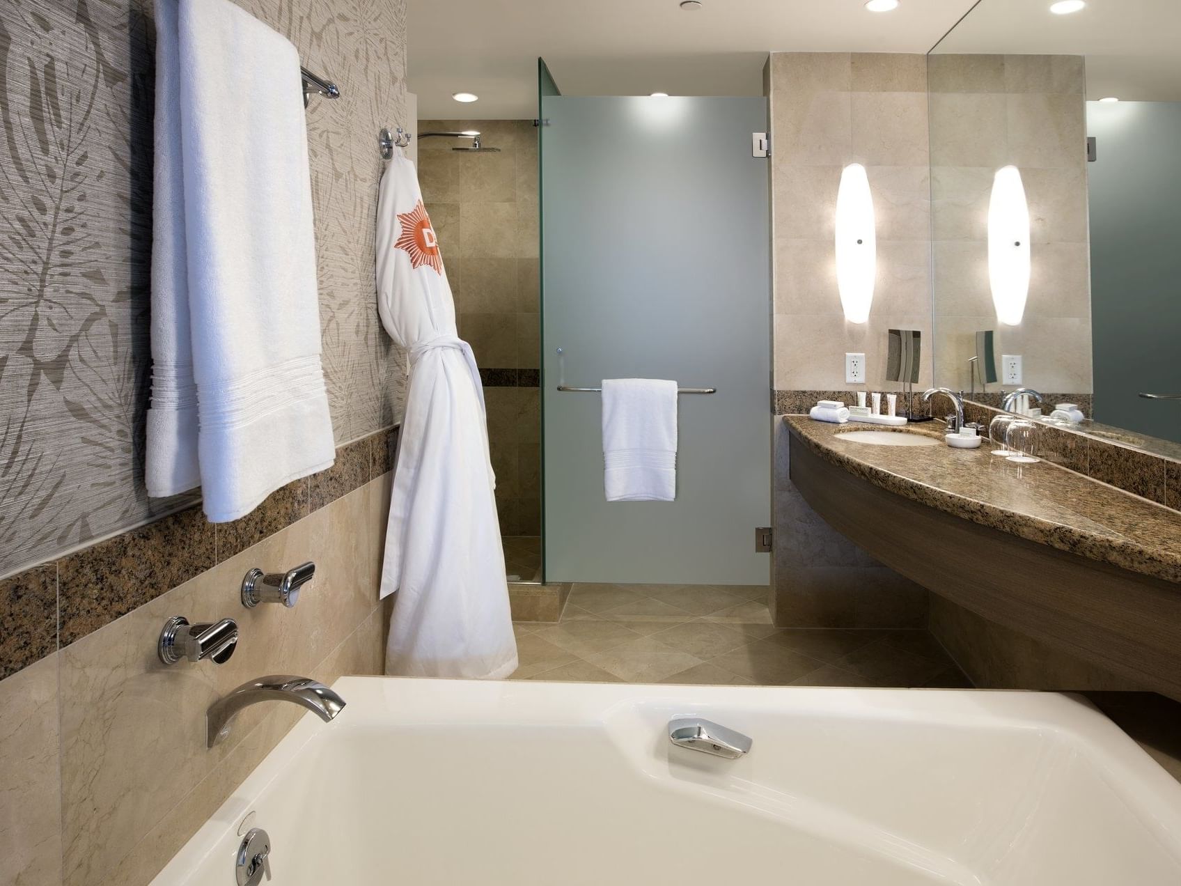 Ocean view full bathroom with a tub at Diplomat Resort