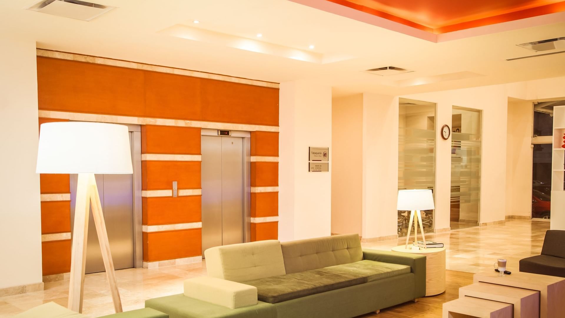 Interior of lobby & lounge area at FI Monterrey Fundidora