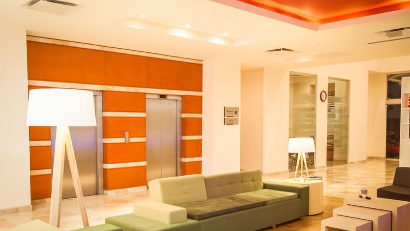 Interior of lobby & lounge area at FI Monterrey Fundidora