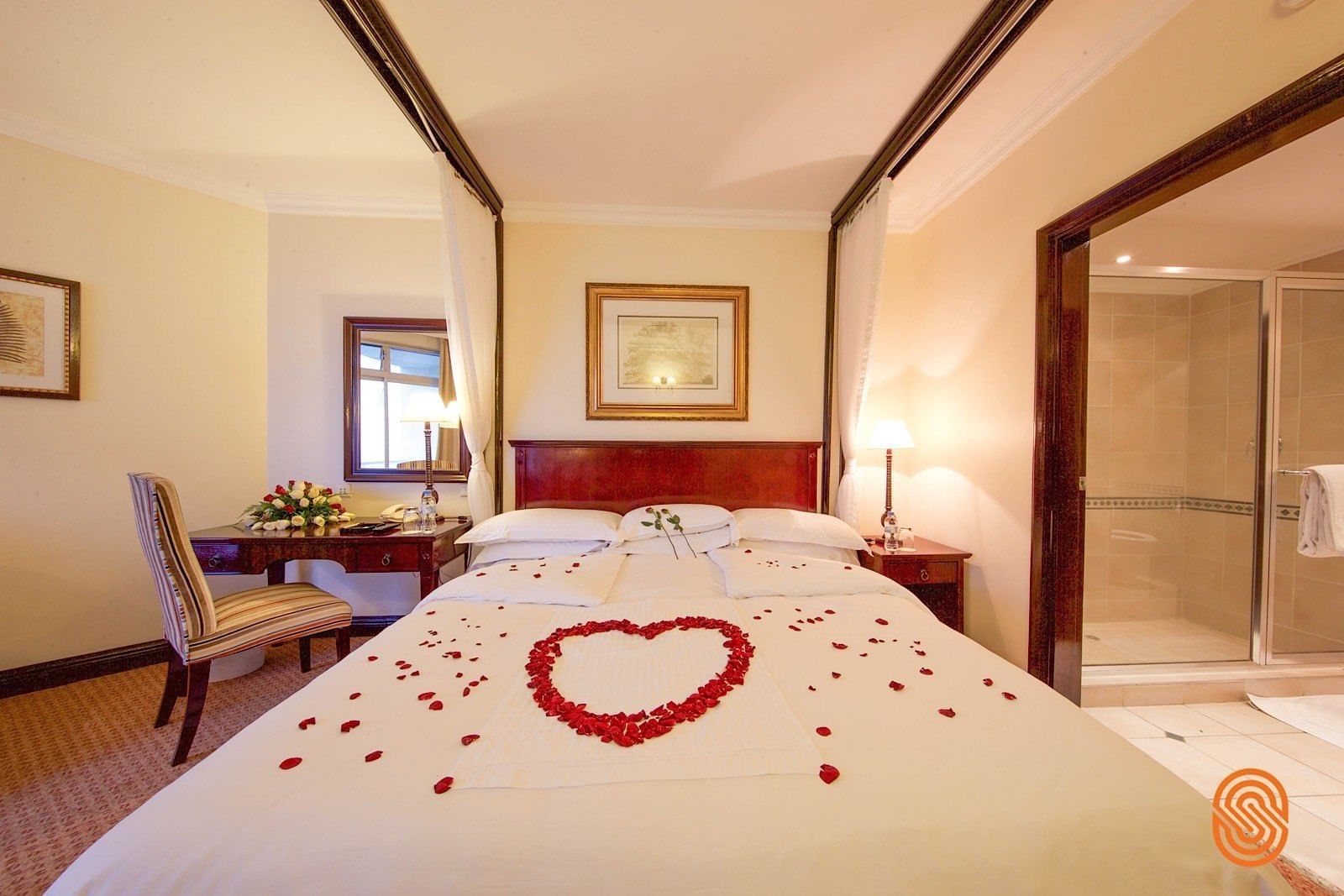 A Room arranged for Honeymooners at Lake Kivu Serena Hotel