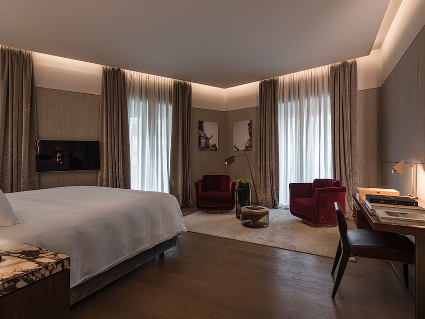 Furniture in bedroom of Deluxe Suite 3 at Fendi Private Suites