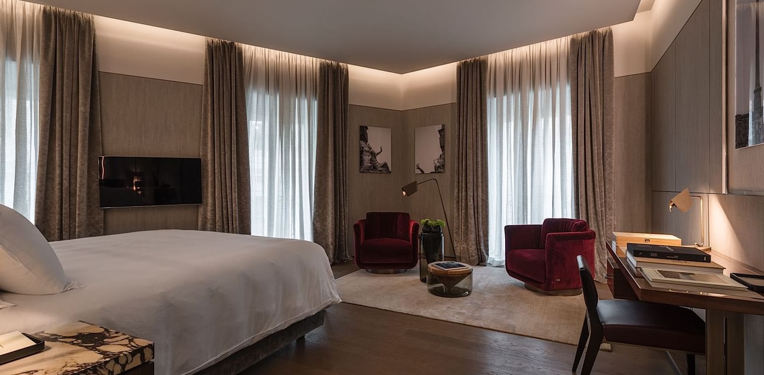 Furniture in bedroom of Deluxe Suite 3 at Fendi Private Suites