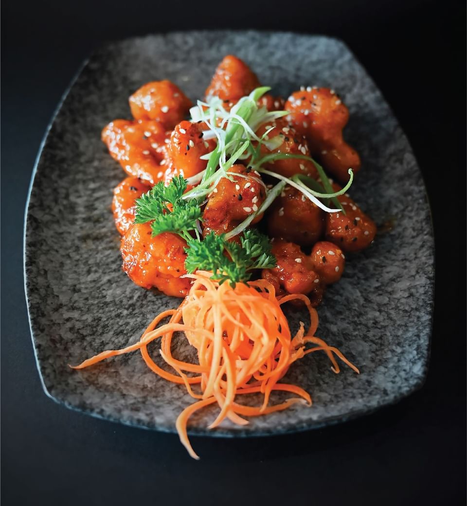 Sweet Chilli Bites dish served at Hotel Clique Calgary Airport