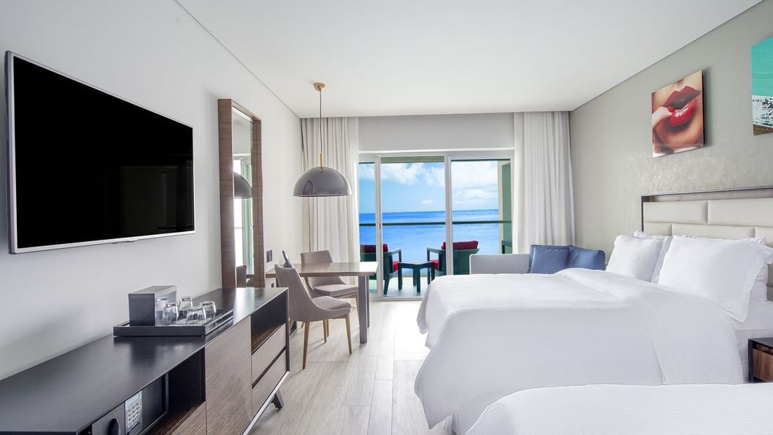 2 Double bed in Deluxe Ocean view room at GFA Puerto Vallarta