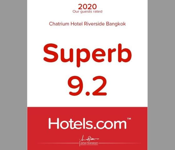 A poster of Our Guest Rated 2020 at Chatrium Hotel Riverside