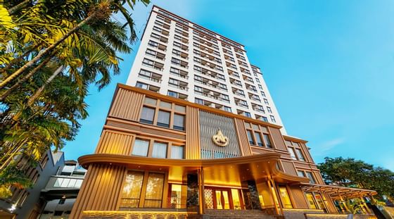 Low Angle view of hotel building of Amora Hotel
