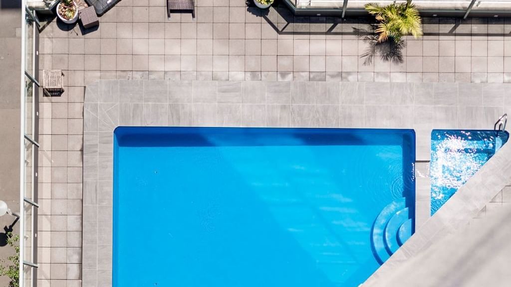 Birdseye view of swimming pool