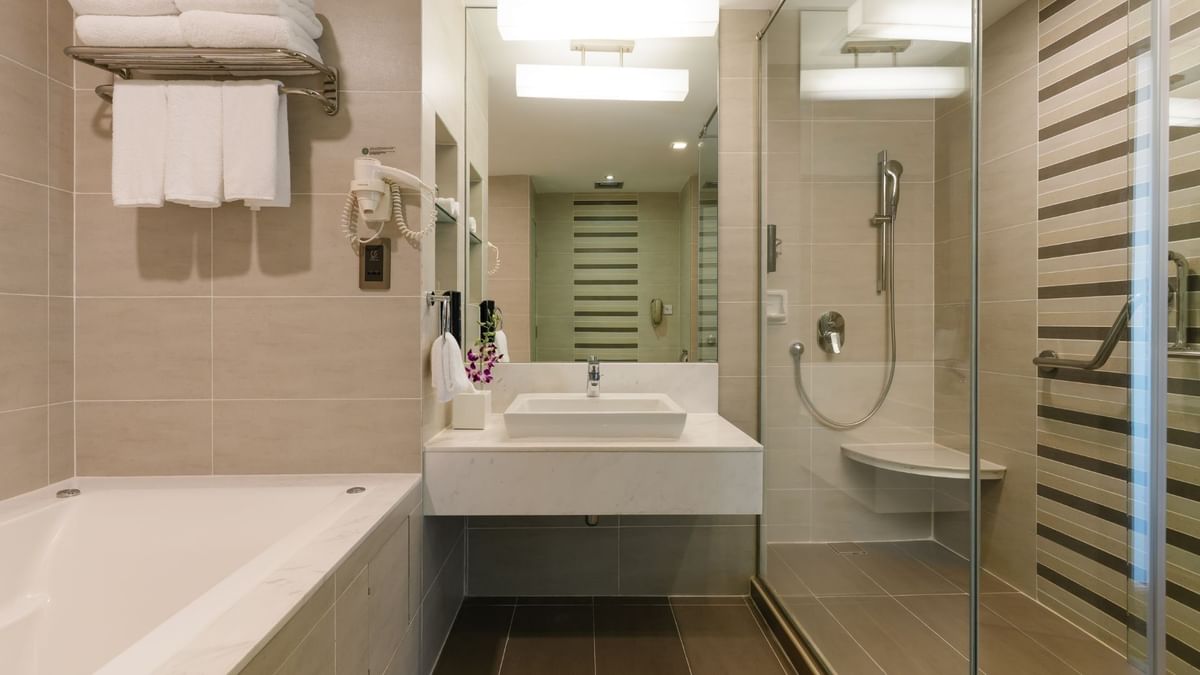 Bathroom layout of the Executive Suite in Sunway Hotel Georgetown Penang