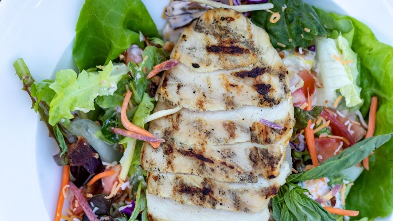 Chicken breast on salad