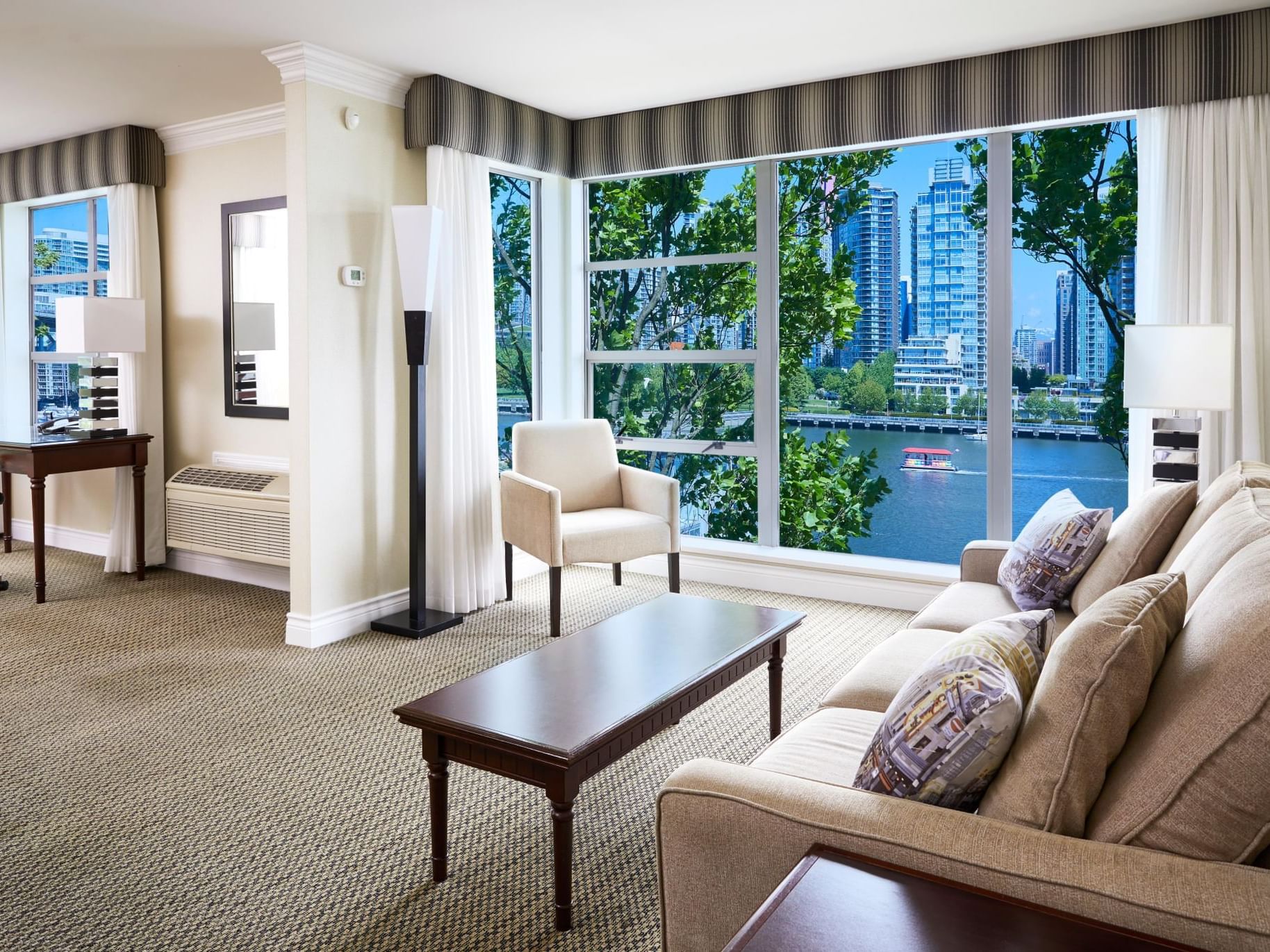 Waterfront Executive Suite lounge at Granville Island Hotel