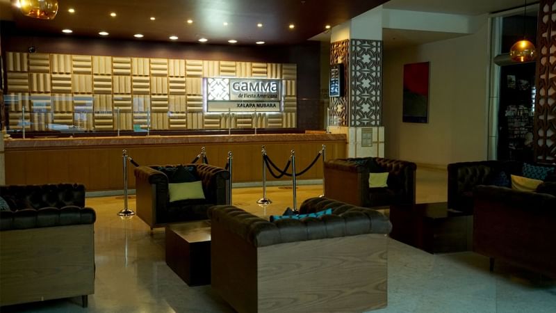 The lobby of Gamma Xalapa Nubara at Gamma Hotels