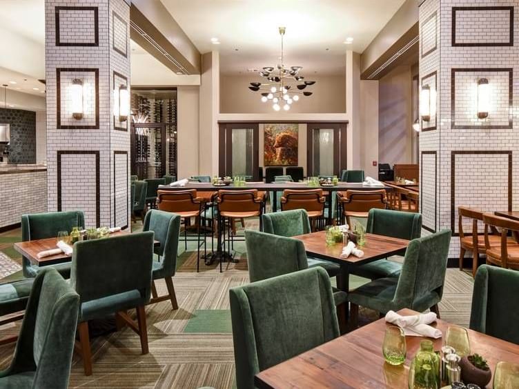 Dining area in Trillium Restaurant at The Grove Hotel