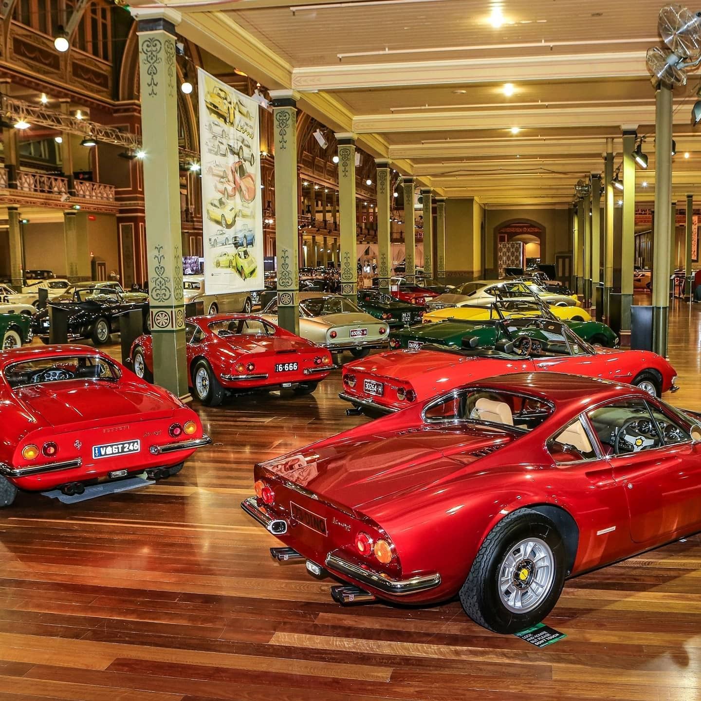 Old cars on display at exhibition