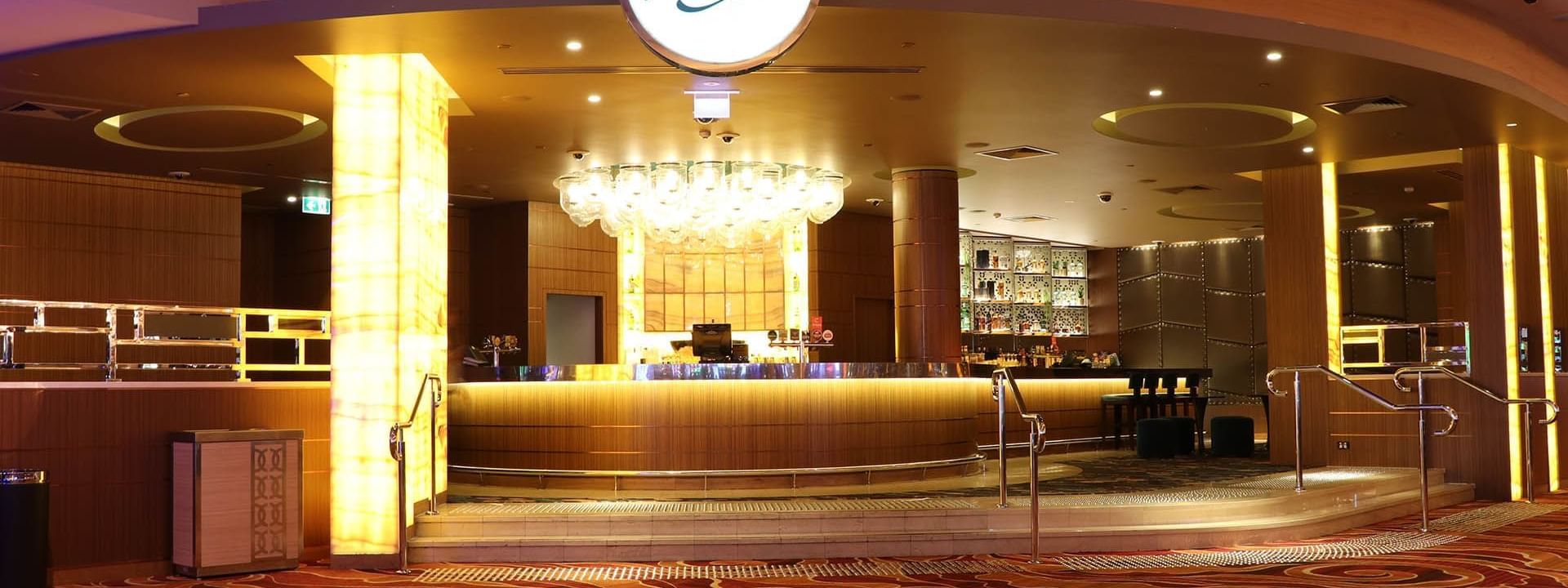 Bar counter in Fusion event room at Crown Towers Perth