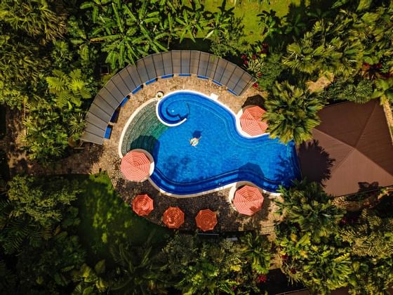 An aerial view of Outdoor pool at Rio Celeste Hideaway