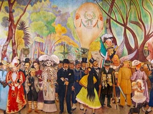 Colorful Mexican muralism near Casa Mali by Dominion