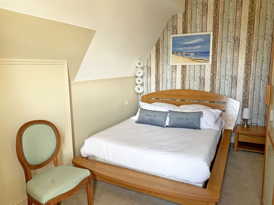 Interior of guest house double bedroom at The Originals Hotels
