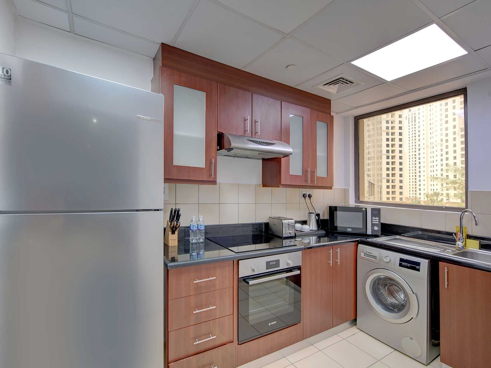 Kitchen at Suha JBR Hotel Apartments
