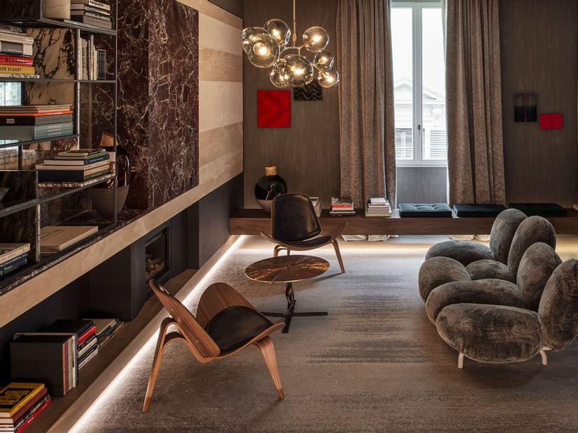 Lobby sitting area at Fendi Private Suites Hotel