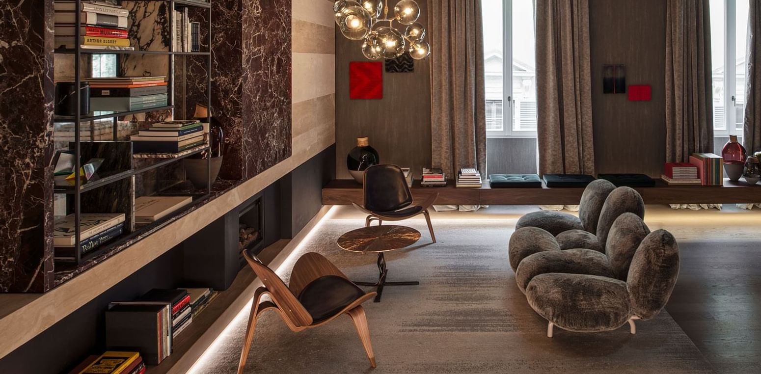 Lobby sitting area at Fendi Private Suites Hotel