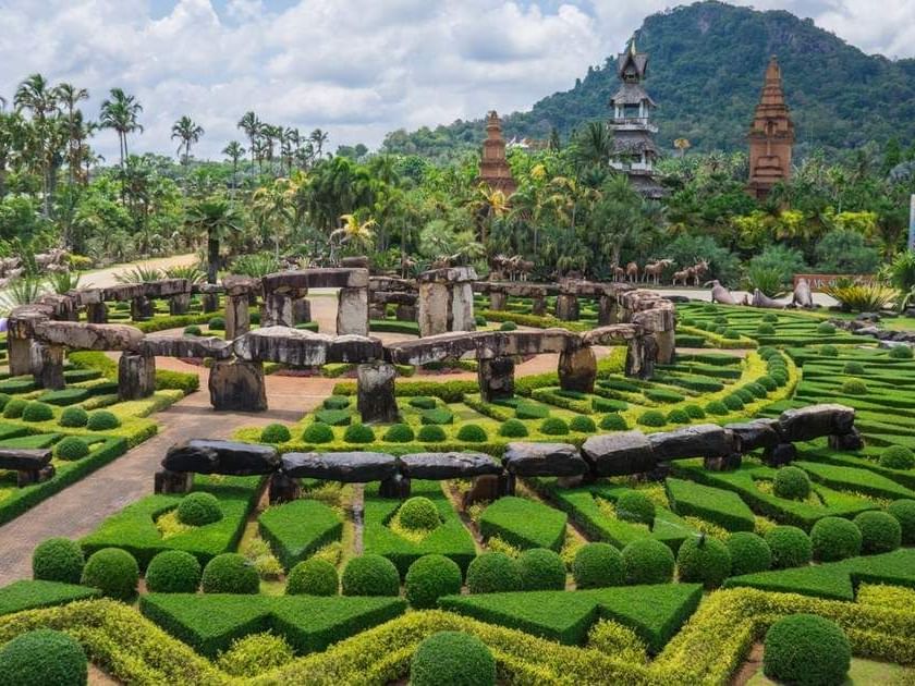 Elevated view of Nong Nooch Garden & Cultural Village near Eastin Resort Rayong