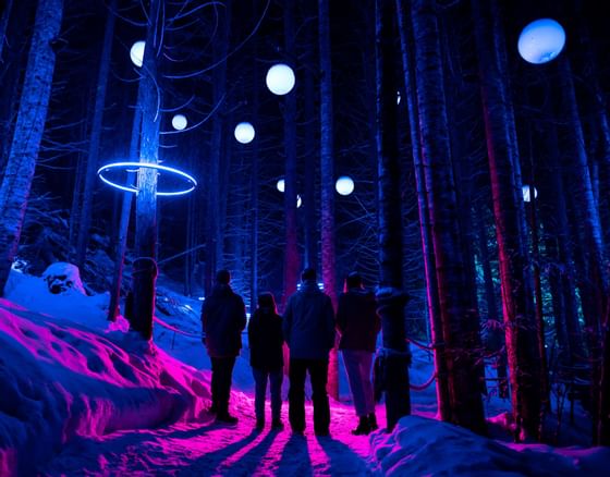 Lumina experience in Vallea Lumina near Adara Hotel in winter