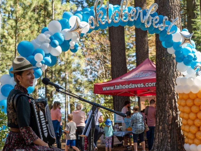 Tahoe City Oktoberfest woman playing accordion