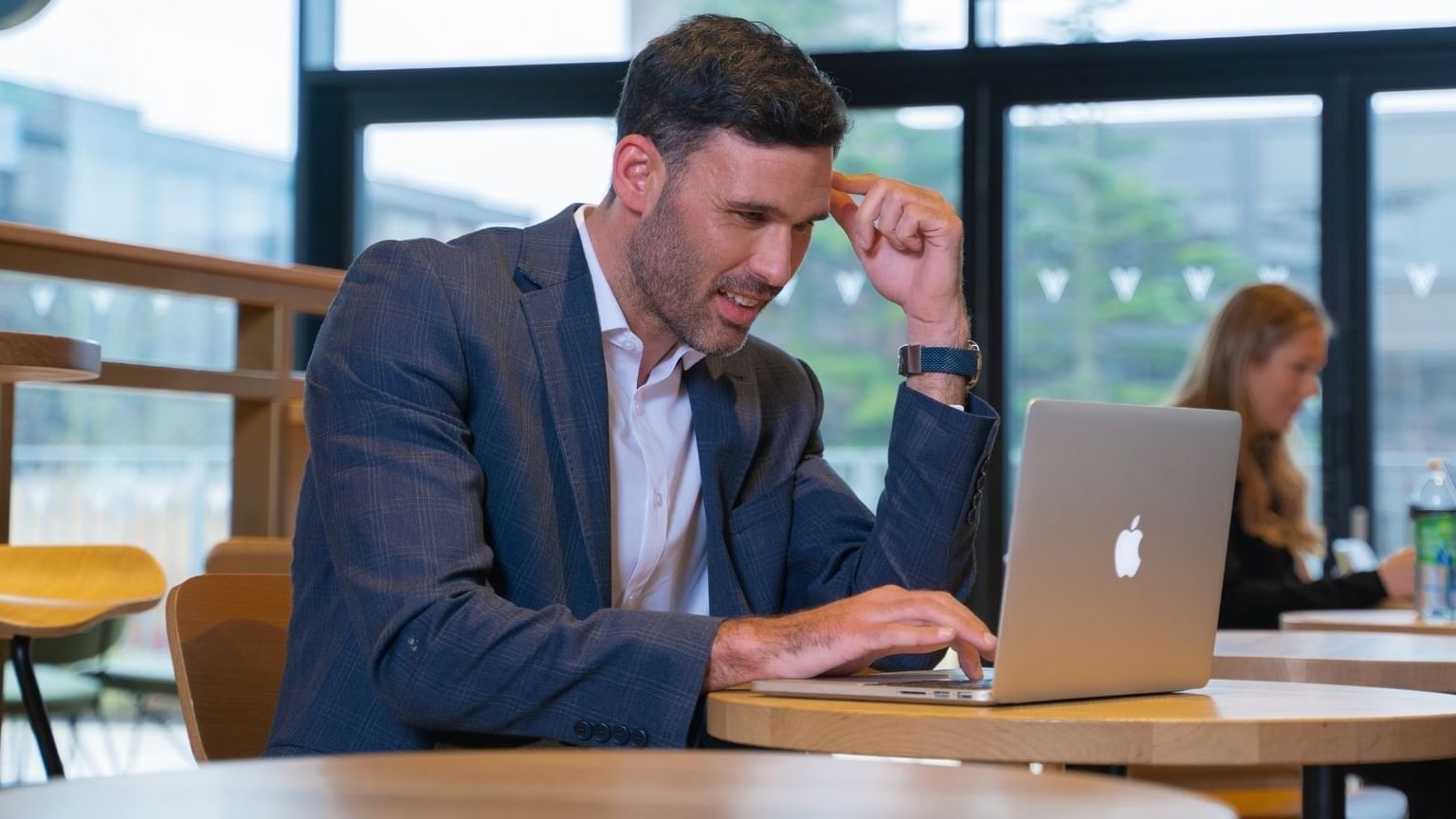 Businessman working with a laptop at Village Hotel Basingstoke
