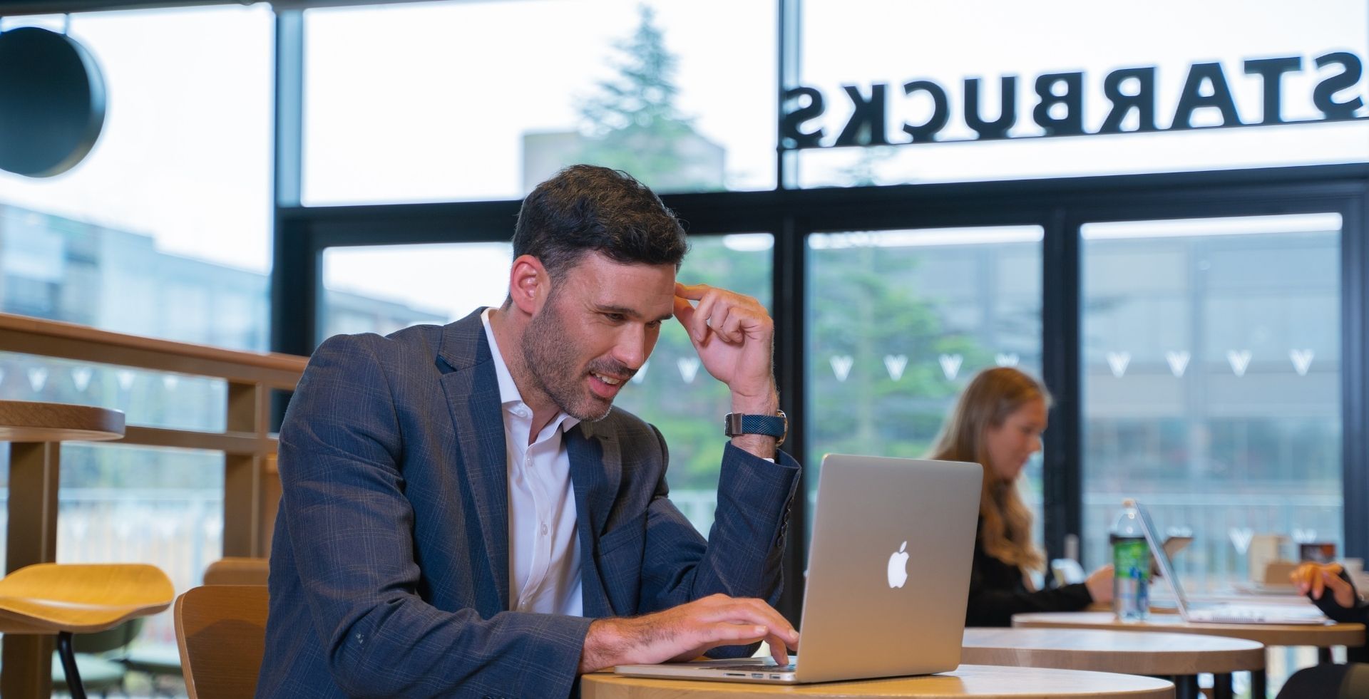 Businessman working with his laptop at Hotel Chester St Davids