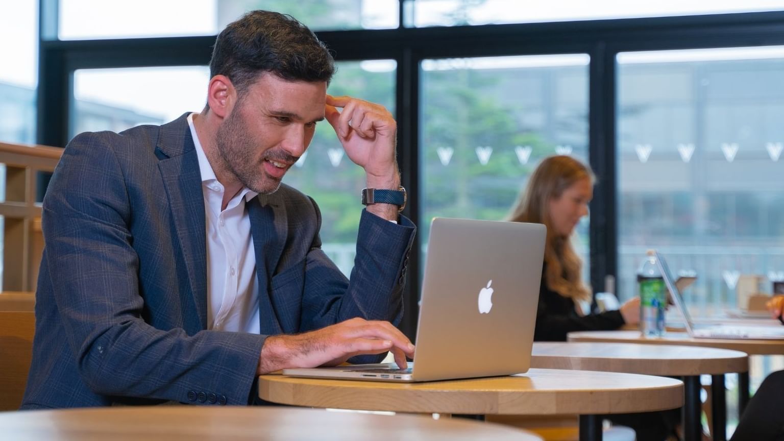 Close up of a guy working in Starbucks near Farnborough
