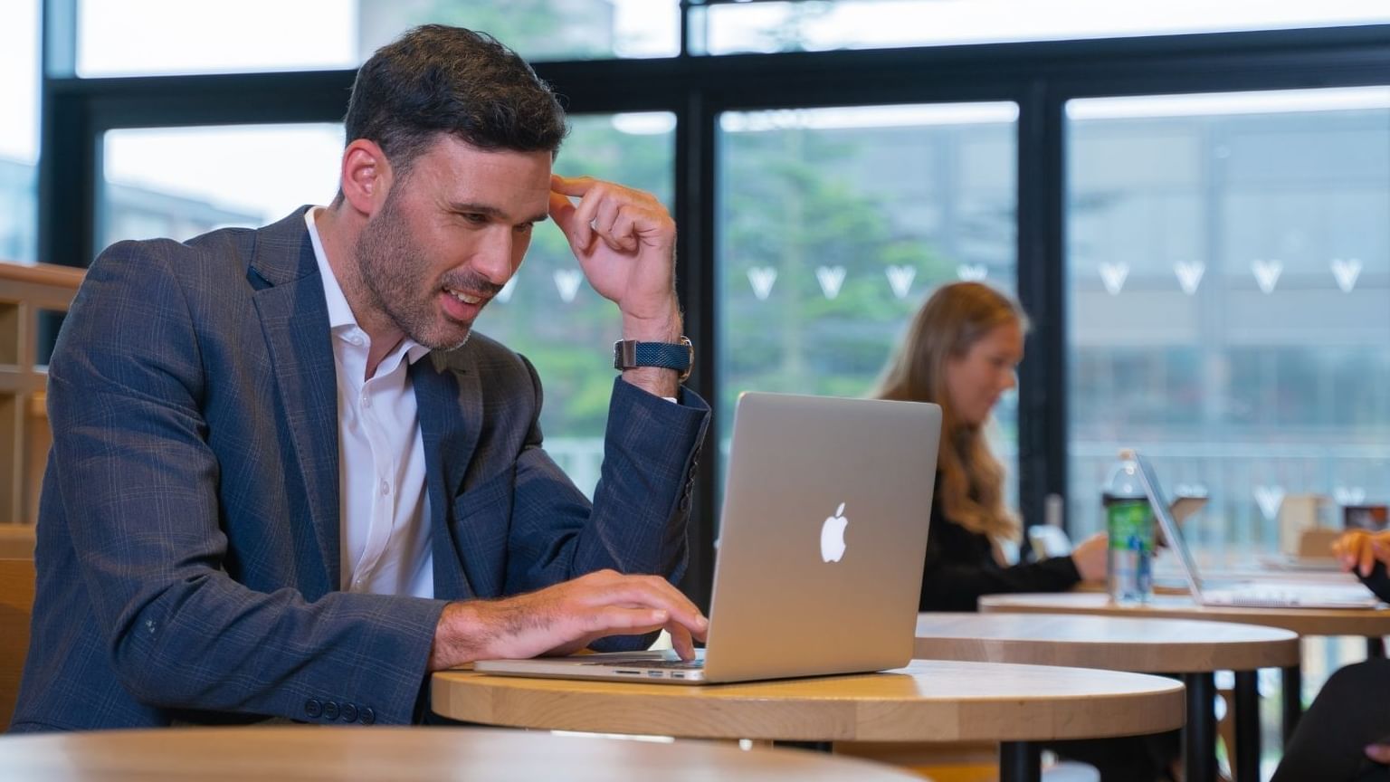 Close up of a guy working in Starbucks near Farnborough