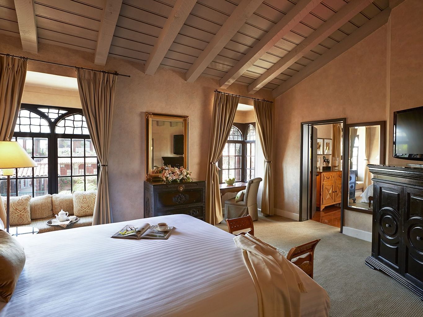 Large bed in Alhambra Suite at Mission Inn Riverside